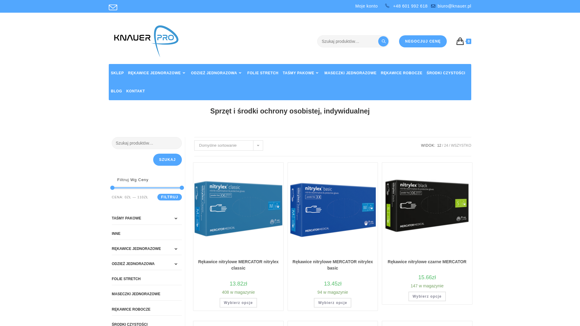 Podgląd strony Środki ochrony osobistej Knauer Pro